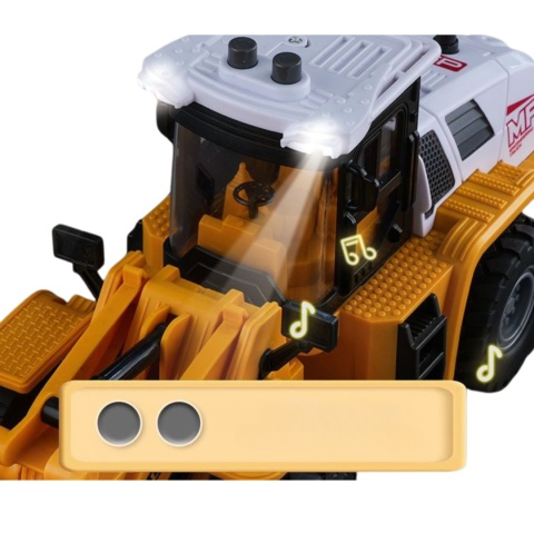 Koparka Pojazd Maszyna Budowlana Efekty Świetlne Dźwiękowe Ruchoma Łyżka