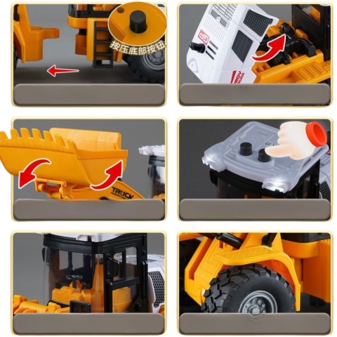 Koparka Pojazd Maszyna Budowlana Efekty Świetlne Dźwiękowe Ruchoma Łyżka