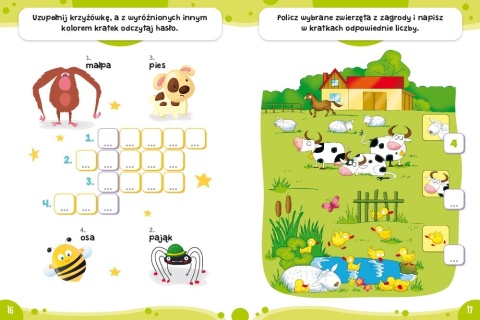 Bawię się i rozwiązuję z zajączkiem Łamigłówki krzyżówki zadania dla dzieci