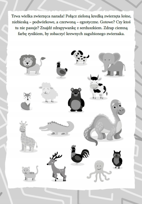 Zwierzaki Zadanka & zdrapywanki Zadania i ćwiczenia dla dzieci zdrapki