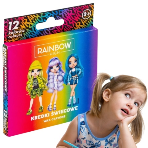 KREDKI ŚWIECOWE 12-KOL RAINBOW HIGH ASTRA KREDKI ŚWIECOWE 12-KOL RAINBOW HIGH ASTRA
