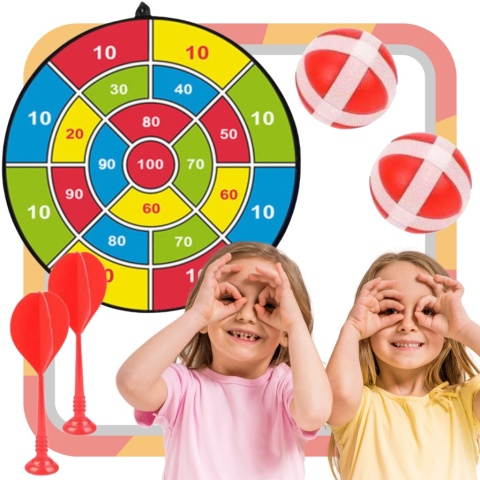 Dart Gra na Rzepy Tarcza Bezpieczne Rzutki Lotki Zręcznościowa Dla Dzieci