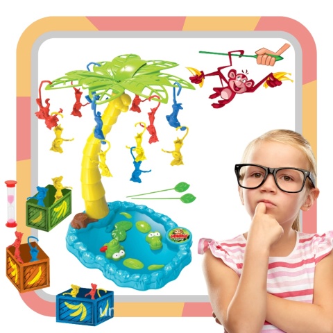 GRA ZRĘCZNOŚCIOWA SPADAJACE MAŁPKI GRA RODZINNA TOWARZYSKA PATYCZKI