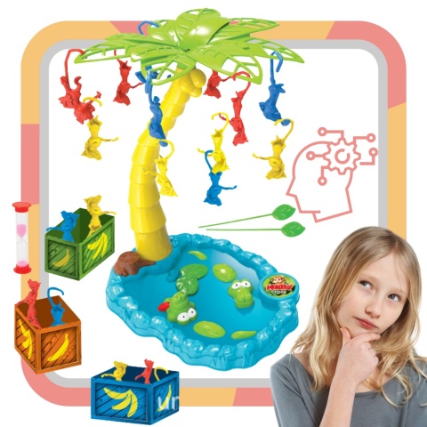 GRA ZRĘCZNOŚCIOWA SPADAJACE MAŁPKI GRA RODZINNA TOWARZYSKA PATYCZKI