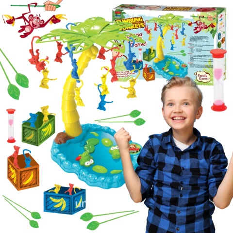 GRA ZRĘCZNOŚCIOWA SPADAJACE MAŁPKI GRA RODZINNA TOWARZYSKA PATYCZKI