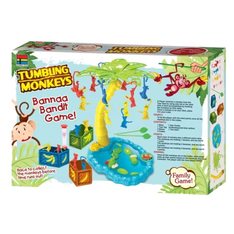GRA ZRĘCZNOŚCIOWA SPADAJACE MAŁPKI GRA RODZINNA TOWARZYSKA PATYCZKI