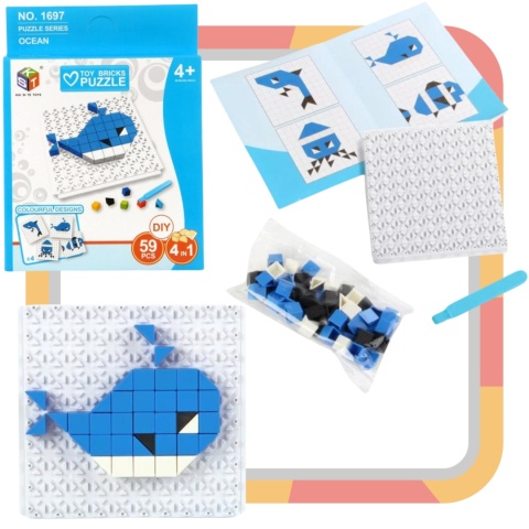 Gra Logiczna Układanka Karty Montessori Tangram Puzzle Klocki Mozaika 59 el