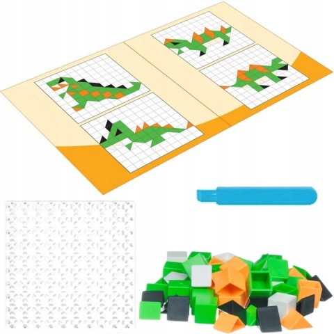 Gra Logiczna Układanka Karty Montessori Tangram Puzzle Klocki Mozaika 59 el