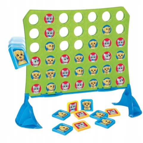 Gra Ułóż 4 W Rzędzie Kotki Pieski Żetony Podstawa Układanie Kolejność