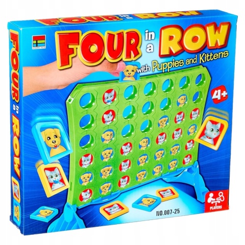 Gra Ułóż 4 W Rzędzie Kotki Pieski Żetony Podstawa Układanie Kolejność