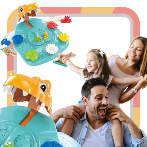 Gra Zręcznościowa Interaktywna Głodny Krokodyl Uciekające Kolorowe Żabki