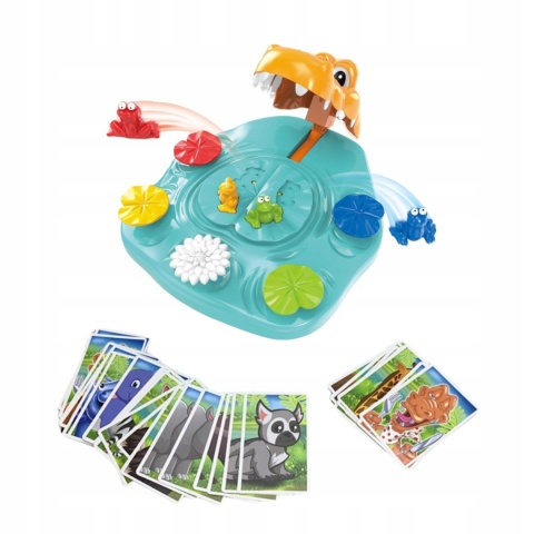 Gra Zręcznościowa Interaktywna Głodny Krokodyl Uciekające Kolorowe Żabki