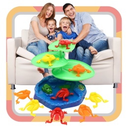 Gra Zręcznościowa Skaczące Żabki Kolorowe Figurki Jezioro Liście