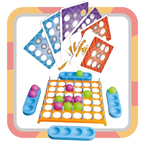 Skaczące Piłeczki Kuleczki Plansza Otwory Karty Wzory Szablony Gra Towarzys