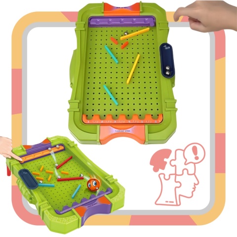 Zestaw Do Gry w Pinball Tworzenie Trasy Klocki Piłka Klepsydra Karty