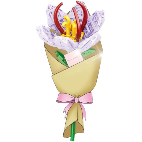 Zestaw Klocki Kwiaty 90 Elementów Instrukcja Składania Prezent Ozdoba