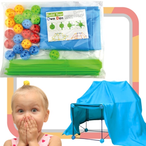 Zestaw Konstrukcyjny Budowa Namiot Baza Patyczki Kulki Otwory Materiał 66El Zestaw Konstrukcyjny Budowa Namiot Baza Patyczki Kulki Otwory Materiał 66El