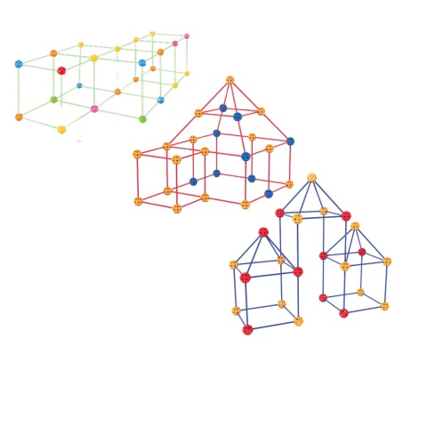 Zestaw Konstrukcyjny Budowa Namiot Baza Patyczki Kulki Otwory Materiał 66El Zestaw Konstrukcyjny Budowa Namiot Baza Patyczki Kulki Otwory Materiał 66El