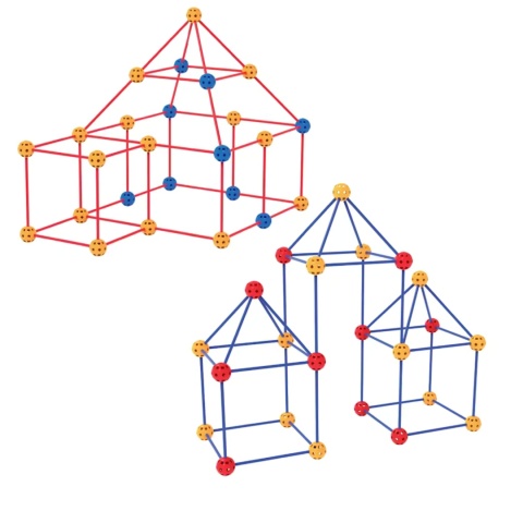 Zestaw Konstrukcyjny Budowa Namiot Baza Patyczki Kulki Otwory Materiał 66El Zestaw Konstrukcyjny Budowa Namiot Baza Patyczki Kulki Otwory Materiał 66El