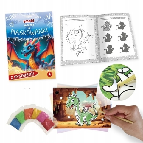 Smoki Zadanka & piaskowanki Malowanie piaskiem ćwiczenia dla dzieci