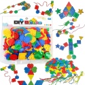 Klocki Geometryczne Do Nawlekania Edukacyjne Kreatywne Dla Dzieci 195 ele