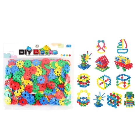 Klocki Konstrukcyjne Śnieżynki Edukacyjne Kwiatki Dla Dzieci 248 ele