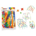 Klocki Słomki Konstrukcyjne Kreatywne 3D Patyczki Rurki Zestaw 160 ele