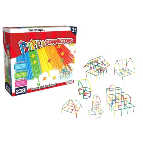 Klocki Słomki Konstrukcyjne Kreatywne 3D Patyczki Rurki Zestaw 238 ele