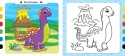 Kolorowanka Dinozaury dla dzieci z kredką segmentową Malowanka Aksjomat