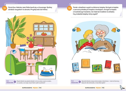 Super Akademia Mój dom edukacyjna książeczka dla przedszkolaka 4+ naklejki Super Akademia Mój dom edukacyjna książeczka dla przedszkolaka 4+ naklejki