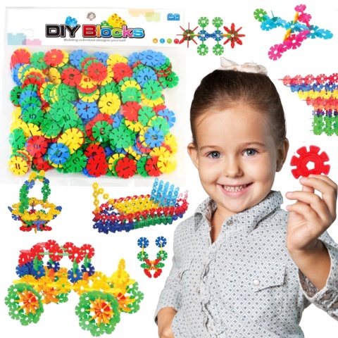 Zestaw Klocki Konstrukcyjne Klocków Edukacyjne Śnieżynki Kwiatki 290 ele Zestaw Klocki Konstrukcyjne Klocków Edukacyjne Śnieżynki Kwiatki 290 ele