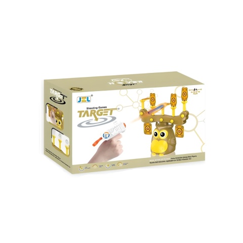 Gra Strzelecka Sowa Zestaw Pistolet Piłeczki Karty Celu Gra Zręcznościowa