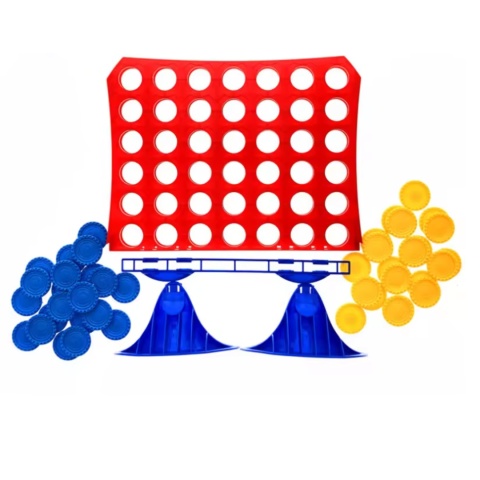 Gra Ułóż 4 W Rzędzie Układanka Kolorowe Żetony Podstawa Tabliczka Dla Dziec