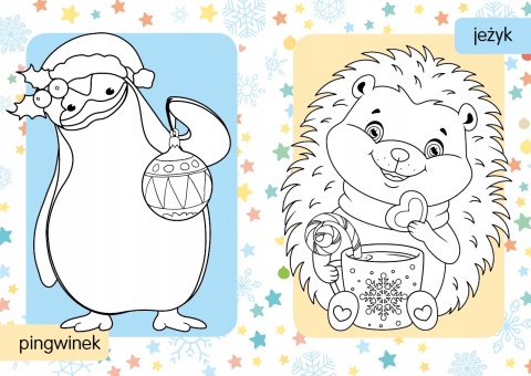 Kolorowanka z tatuażami Idą święta Mikołaj Malowanka dla dzieci Skrzat