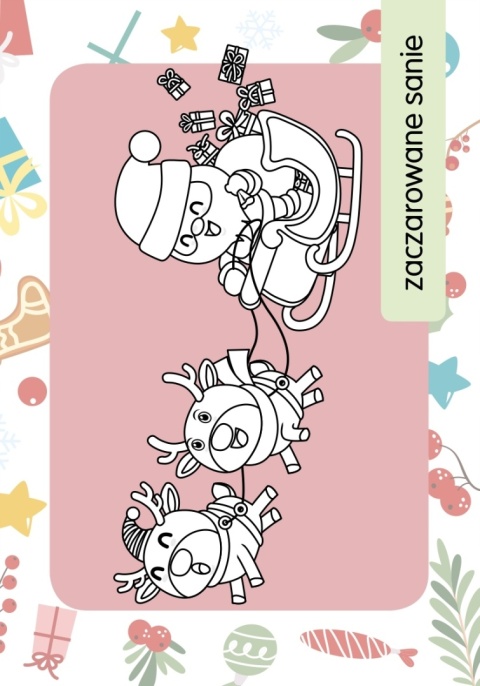 Kolorowanka z tatuażami Mikołaj świąteczna książeczka dla dzieci Skrzat