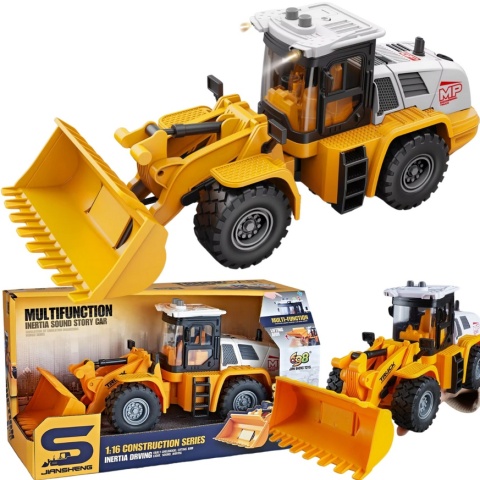 Koparka Pojazd Maszyna Budowlana Efekty Świetlne Dźwiękowe Ruchoma Łyżka