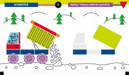 Pojazdy w akcji kreatywna książeczka naklejki kształtami dla dzieci 4 lat